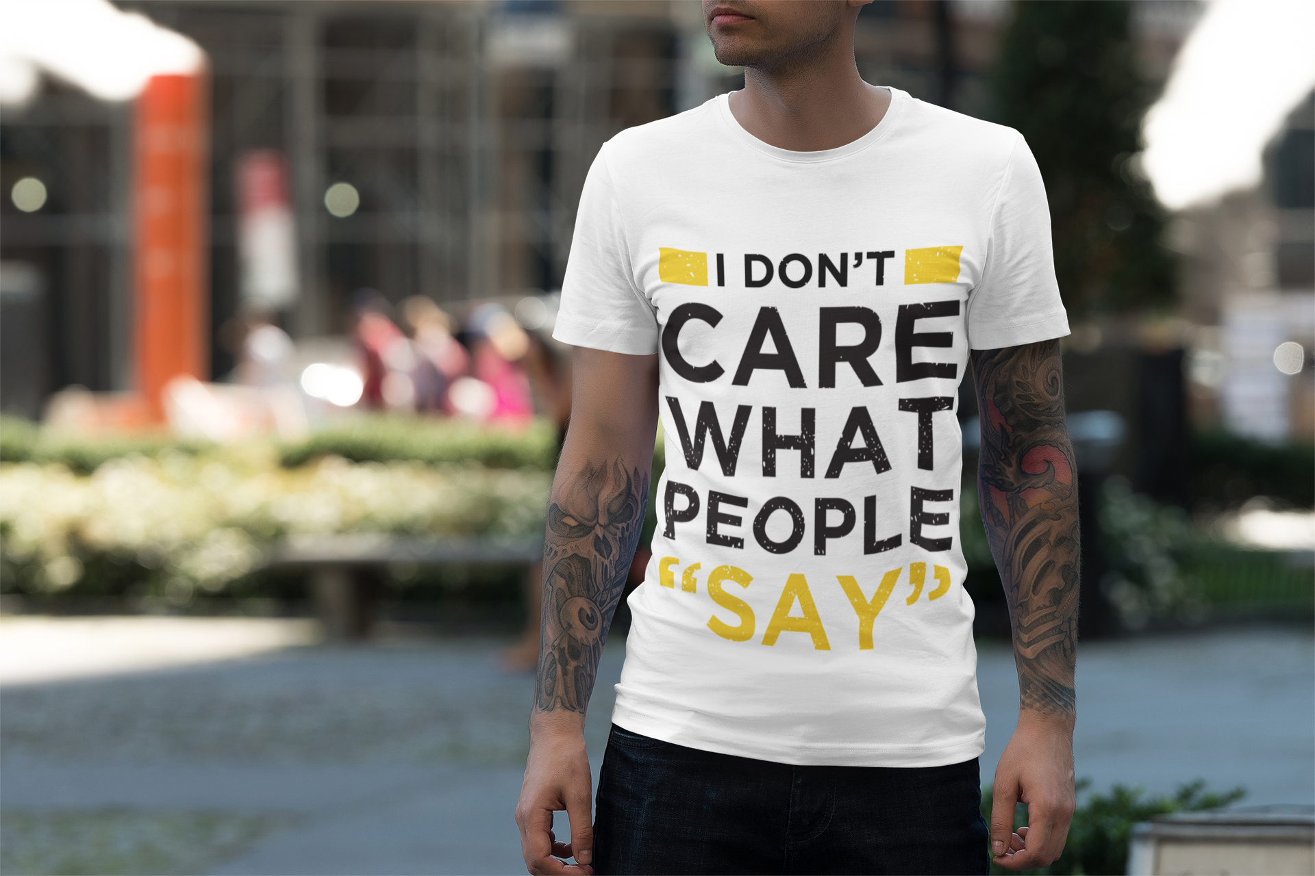 I Don`t Care What People Say  - Herren Premiumshirt